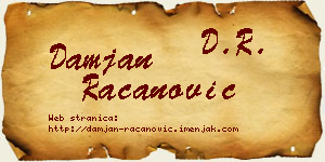 Damjan Račanović vizit kartica